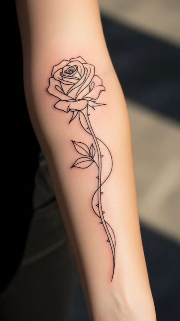 Rose Linework Tattoo