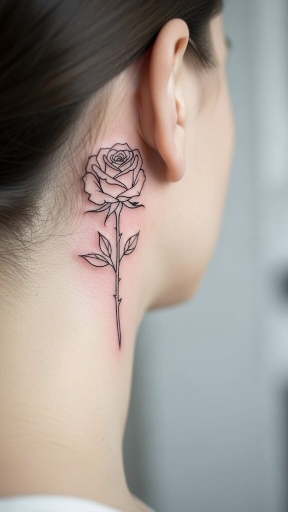 Rose Neck Tattoo
