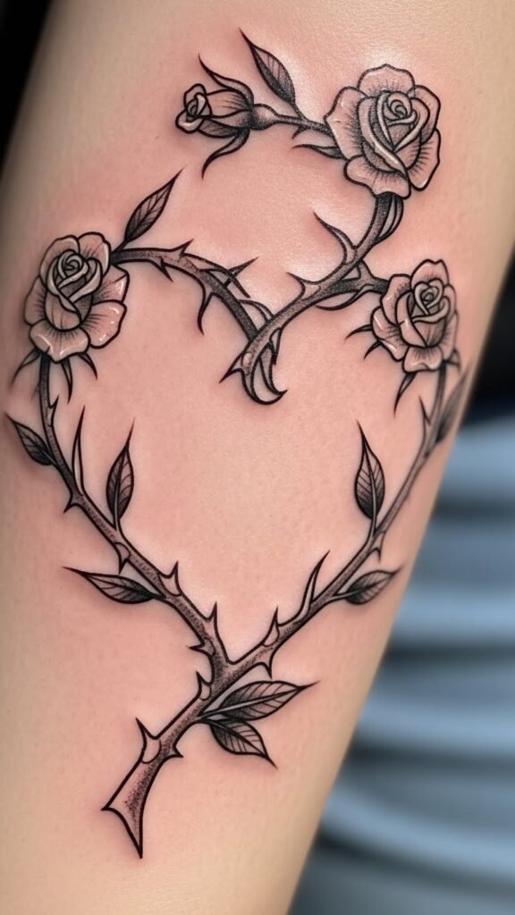 Rose Vine Forming a Heart Shape