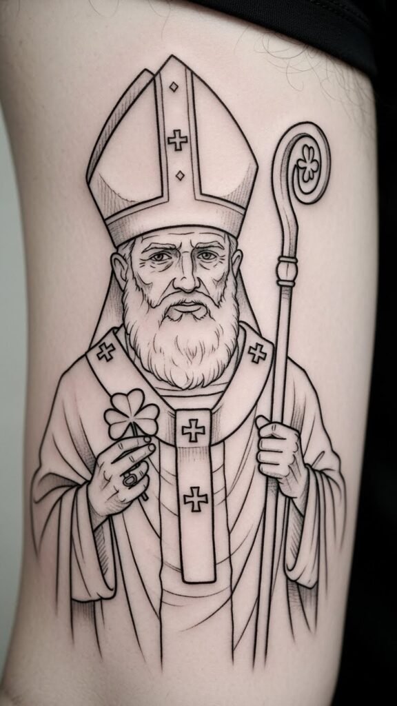 Saint Patrick Outline Sketch