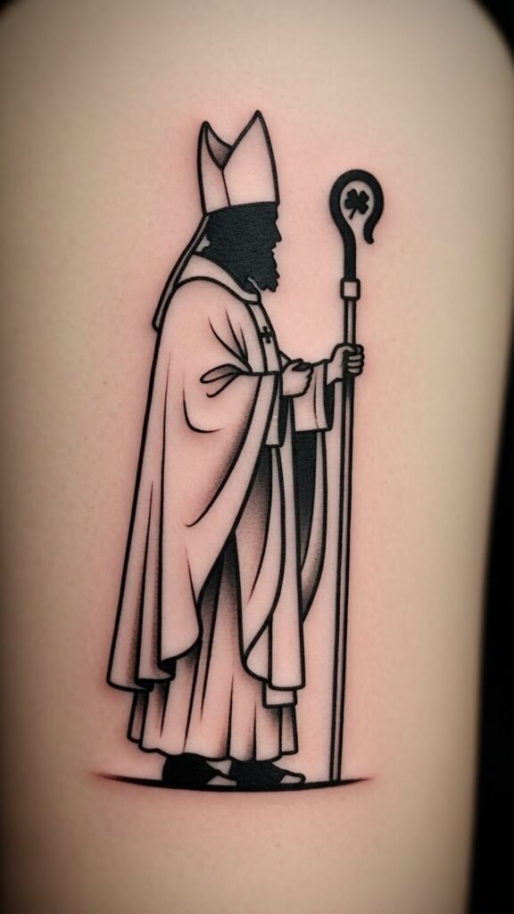 Saint Patrick Walking Staff Silhouette