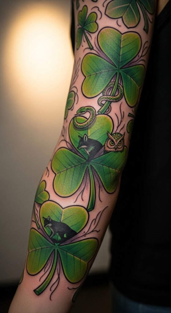 Shamrock and Animal Accent Sleeve