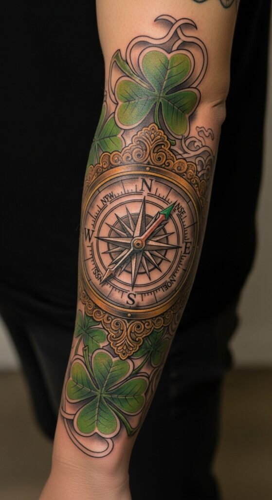 Shamrock and Compass Sleeve