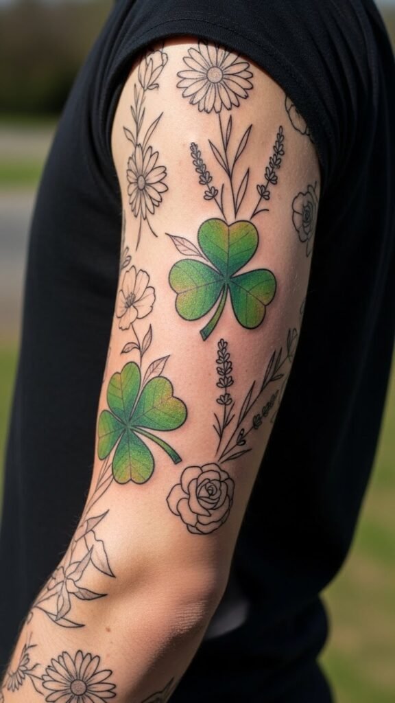 Shamrock and Floral Blend Sleeve