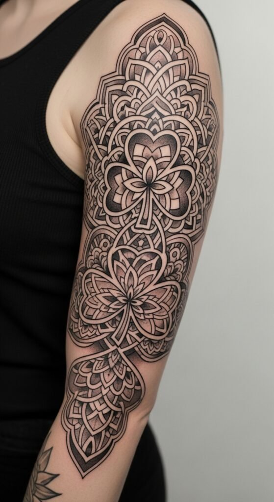Shamrock and Mandala Sleeve