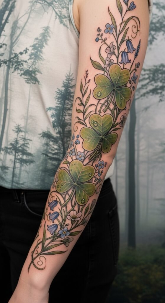 Shamrock and Nature Scene Sleeve