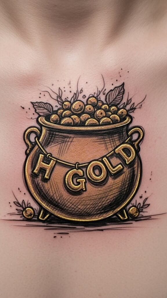 Sketch-Style Pot Tattoo