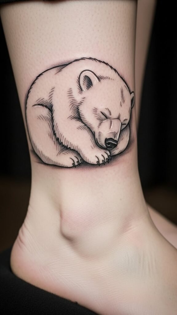 Sleeping Polar Bear on the Ankle