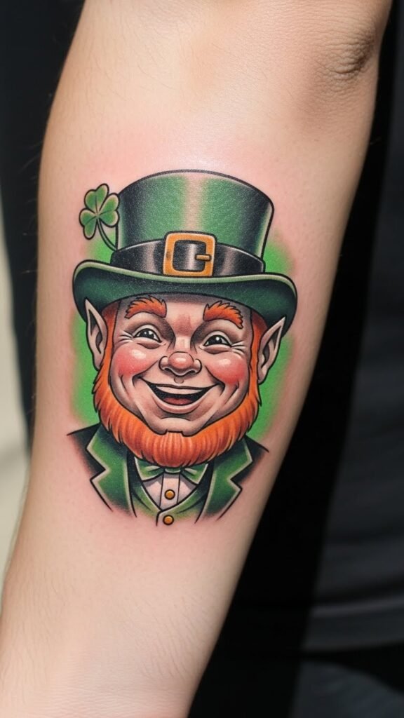 Smiling Leprechaun With Tipped Hat