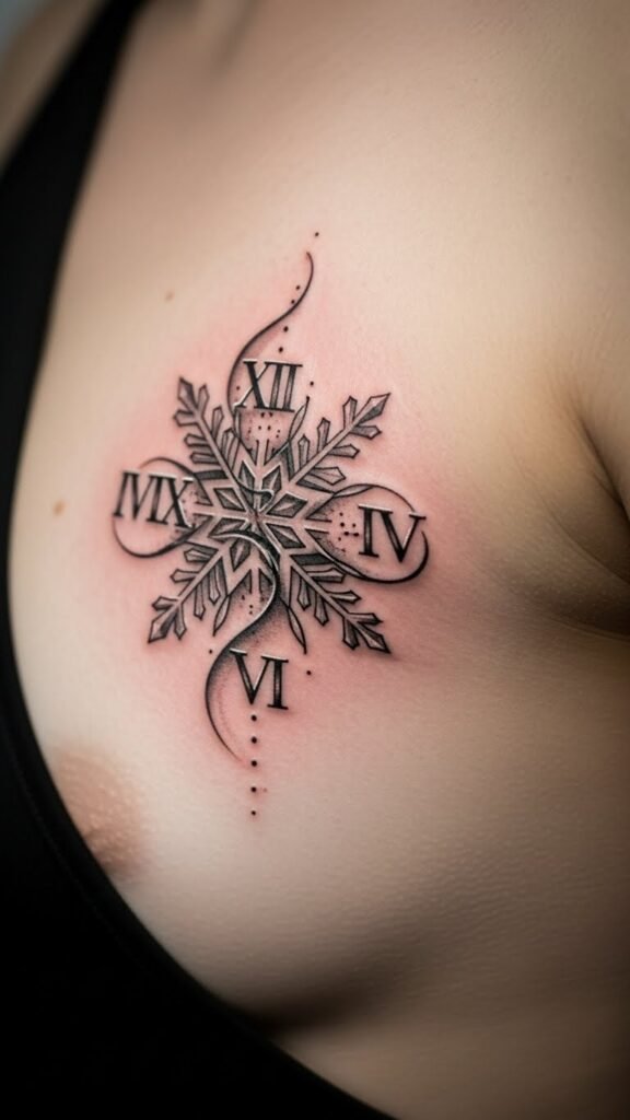 Snowflake with Roman Numerals