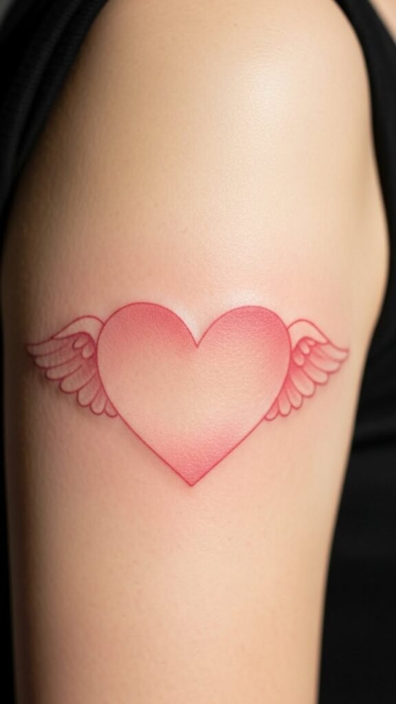 Soft Pink Cupid Heart