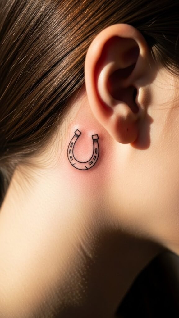 Tiny Horseshoe Behind the Ear