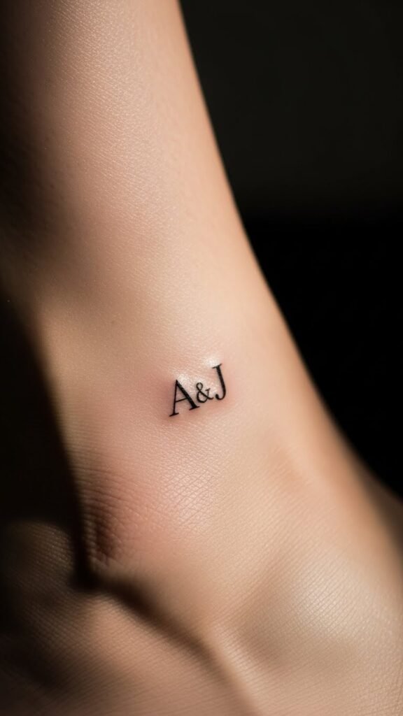 Tiny Initial on Ankle