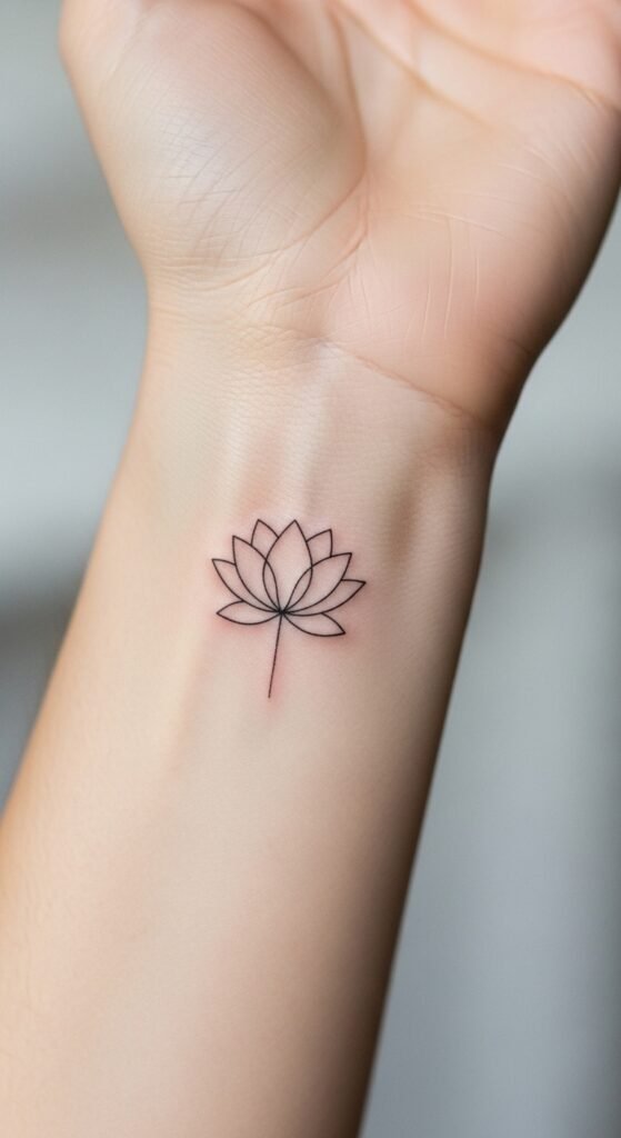 Tiny Lotus Outline