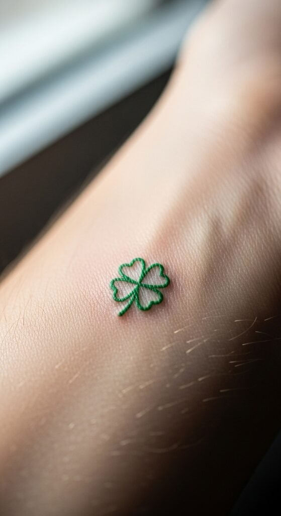 Tiny Single Clover Outline