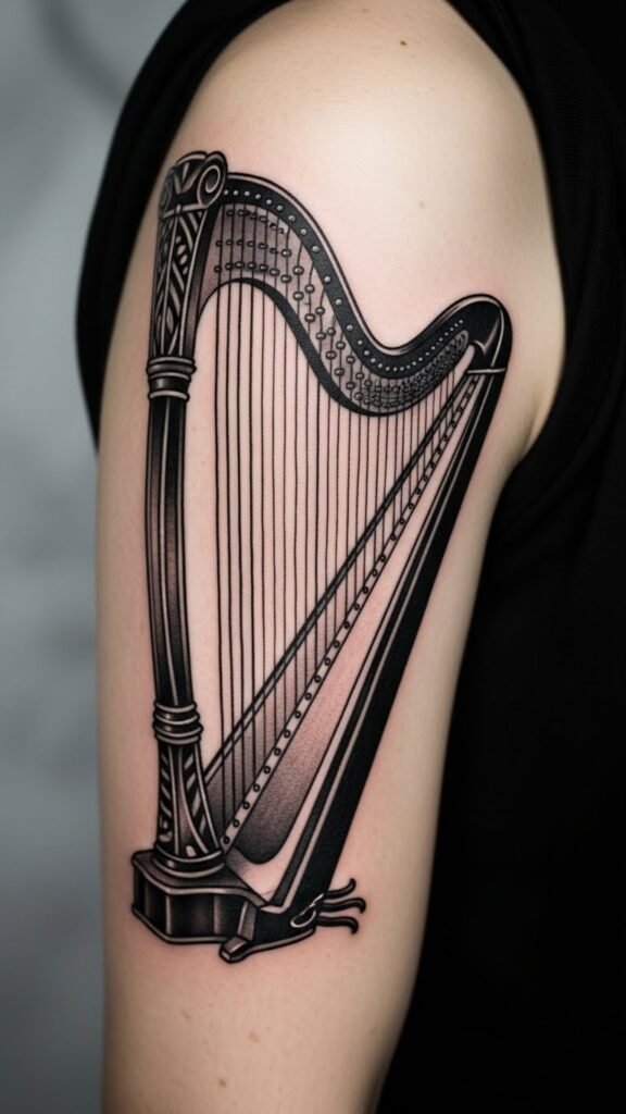 Traditional Blackwork Harp