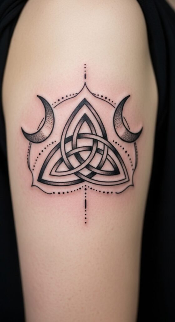 Trinity Knot with Crescent Shapes