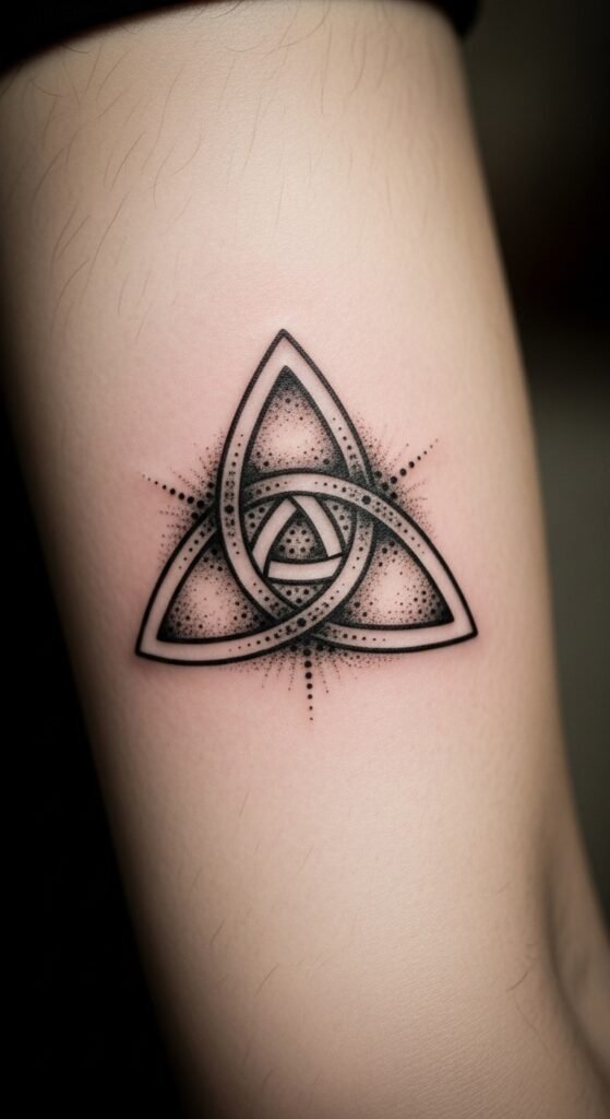 Trinity Knot with Dotwork Accents
