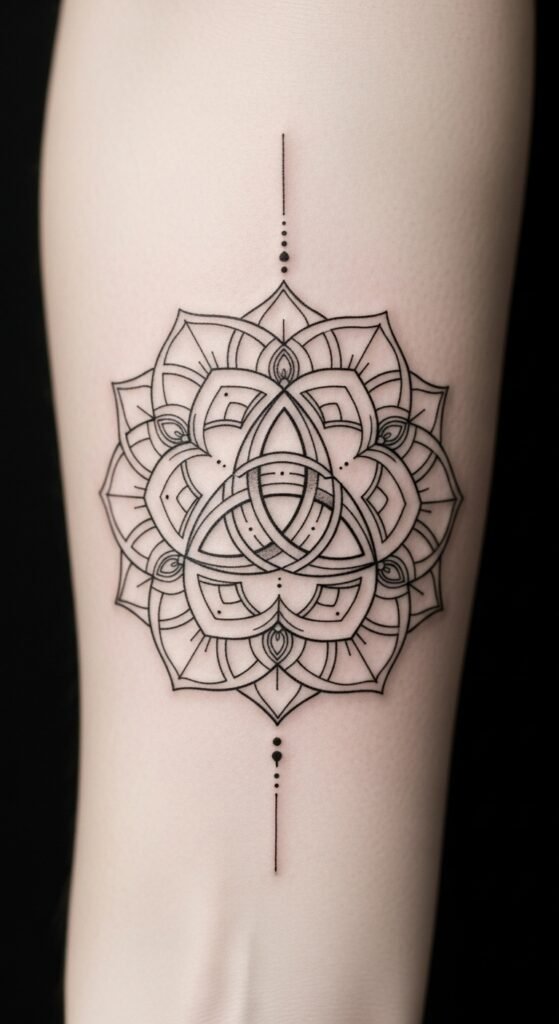 Trinity Knot with Mandala Touch