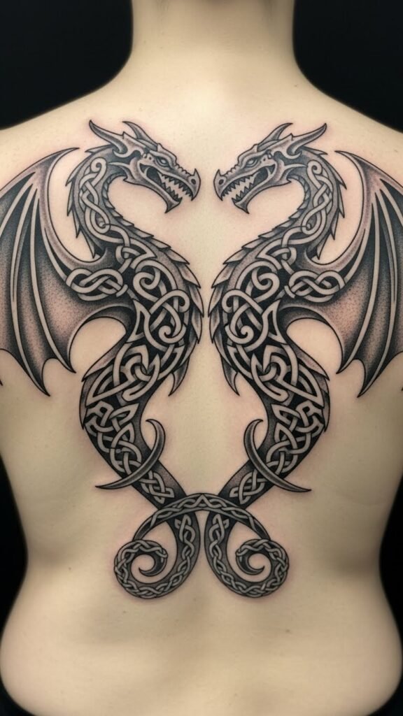 Twin Celtic Dragons Balance Design