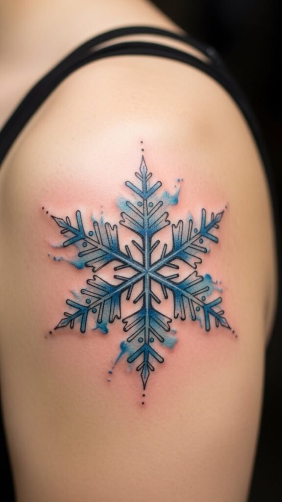Watercolor Snowflake Accent