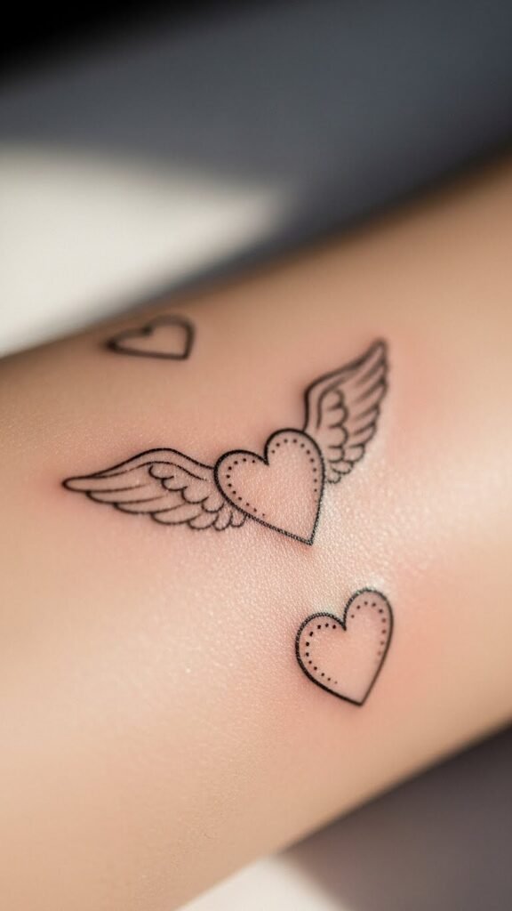 cupid heart tattoos