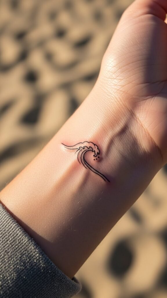 how to design minimalist wave tattoos