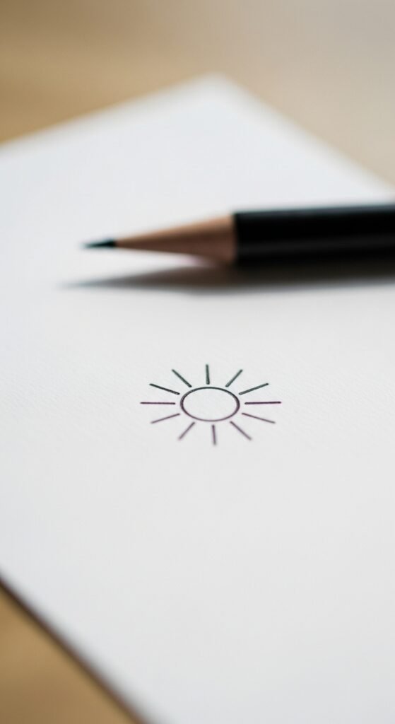 how to draw minimalist sun tattoos
