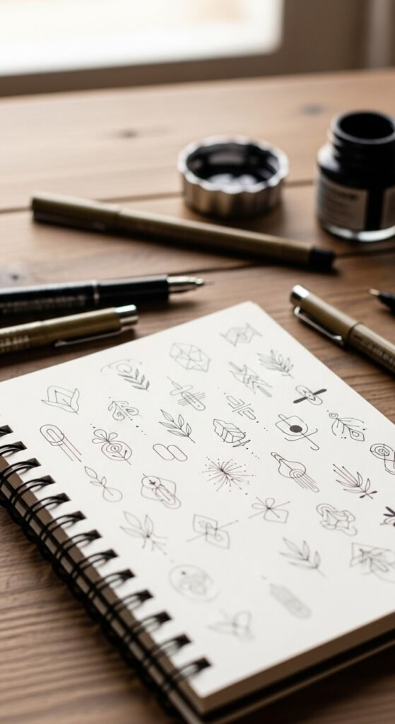 how to draw tiny abstract tattoos