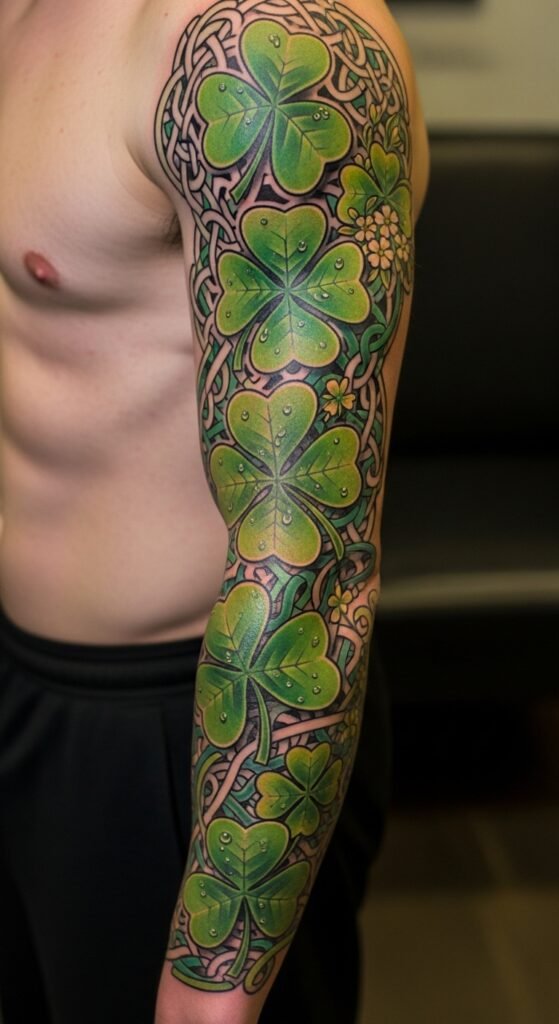 shamrock sleeve tattoos