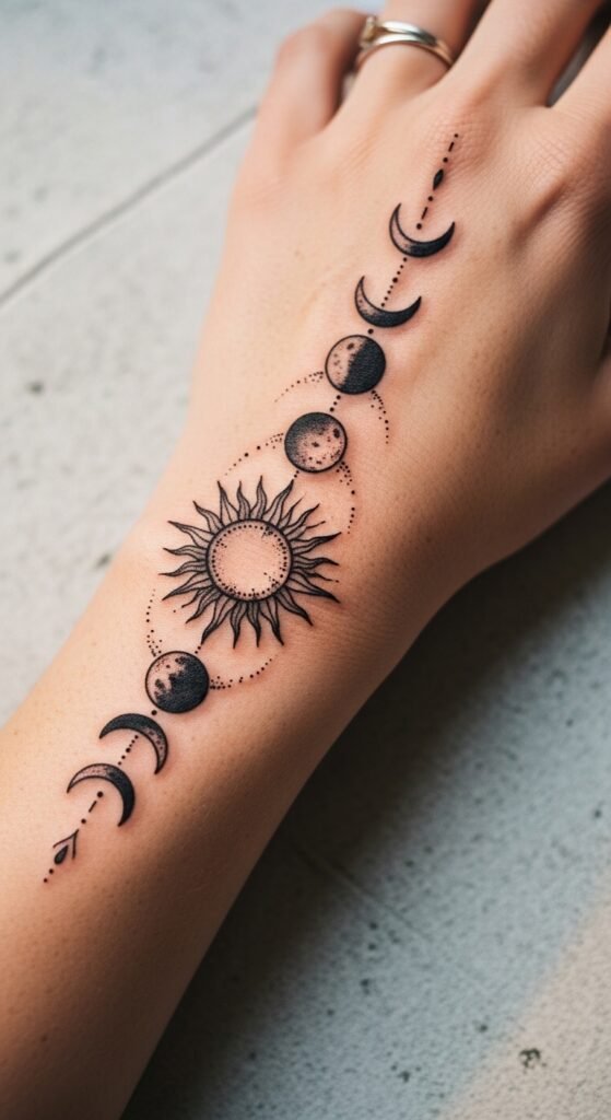 Bohemian Sun with Moon Phase