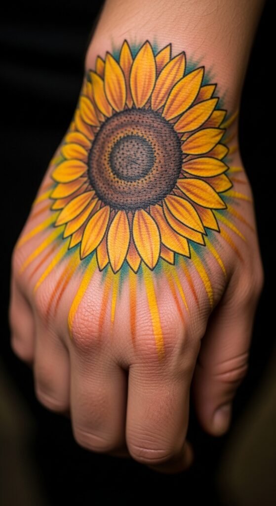 Sunflower Sun Tattoo