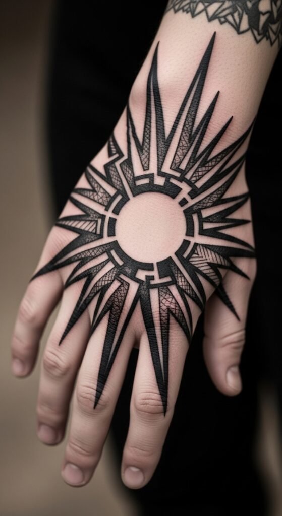 Abstract Sun Tattoo