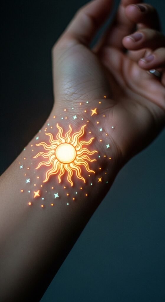 Sun and Stars Tattoo