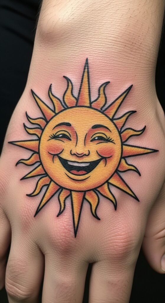 Smiling Sun Tattoo