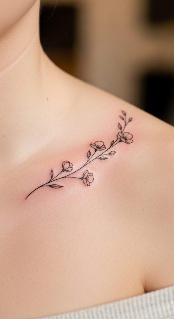 Collarbone Tattoos for Women
