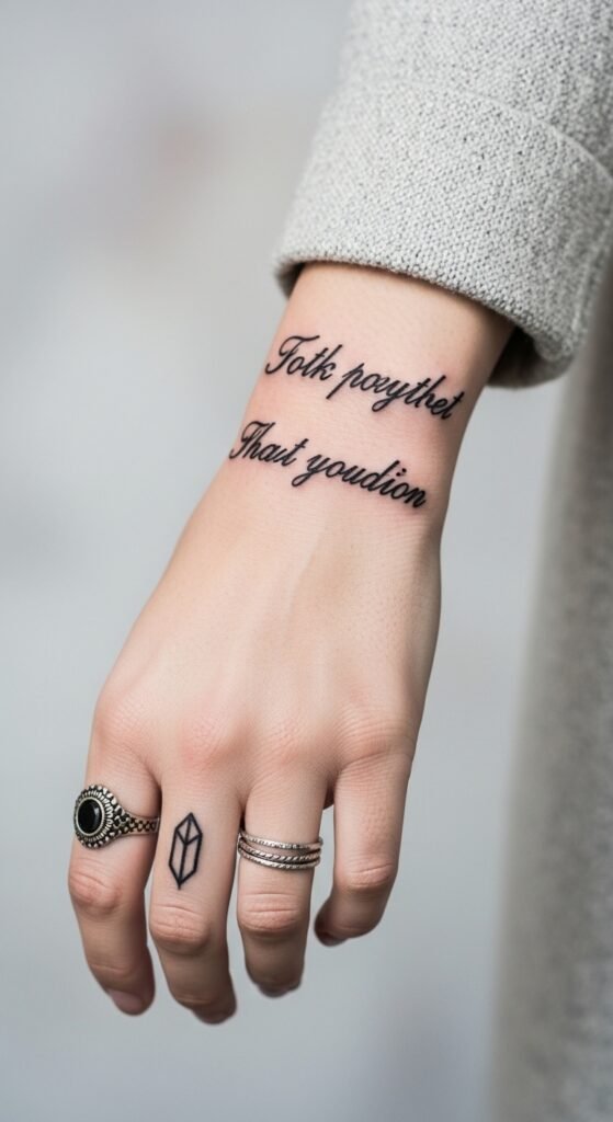 Quote Hand Tattoo