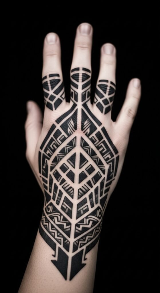 Tribal Hand Tattoo