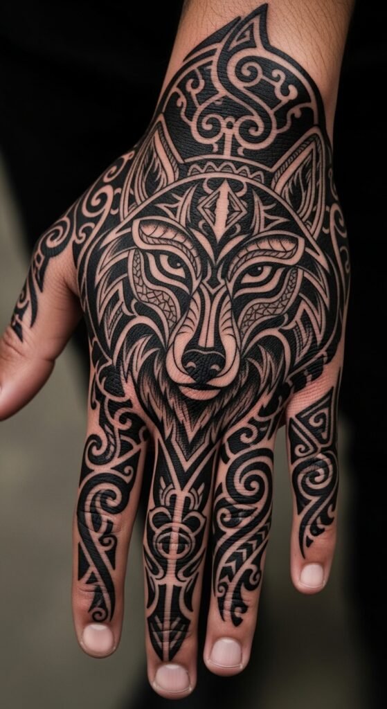 Tribal Animal Hand Tattoos
