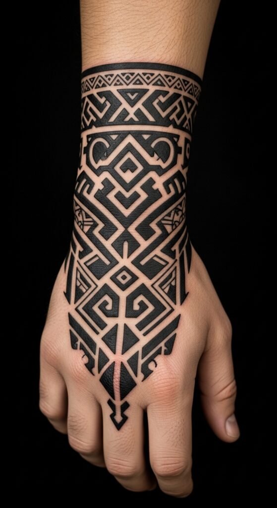 Tribal Wrist-and-Hand Band