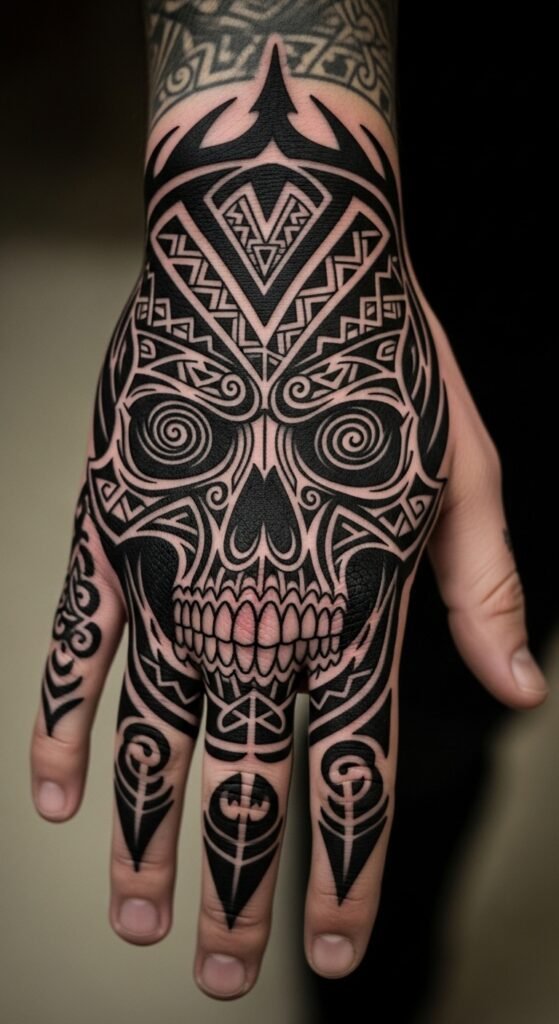 Tribal Skull Design