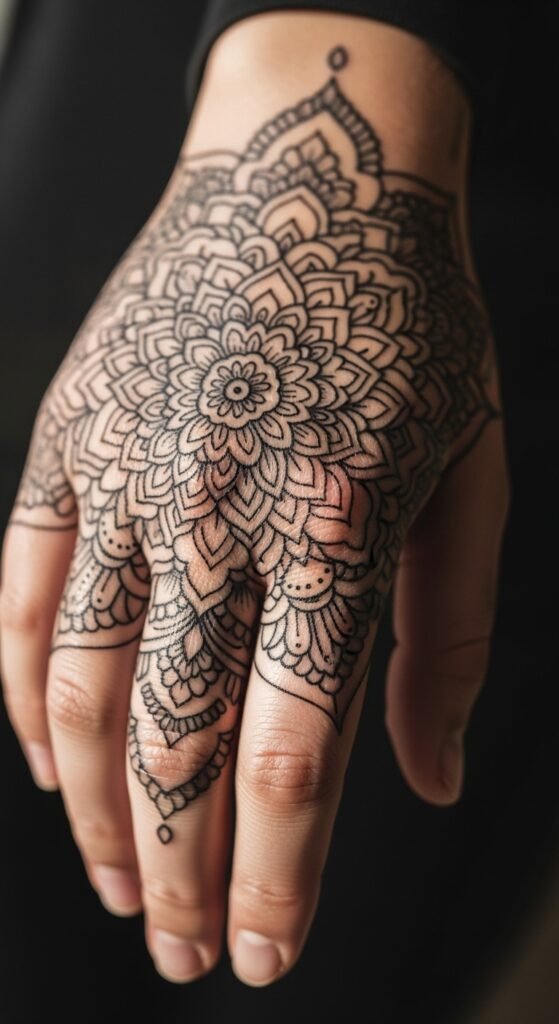 Mandala Hand Tattoo