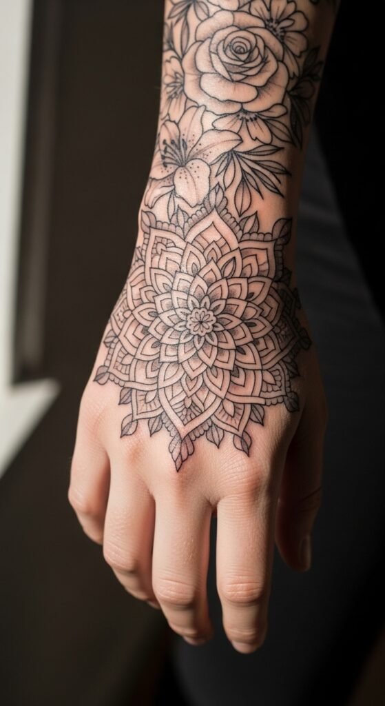 Mandala with Floral Accents