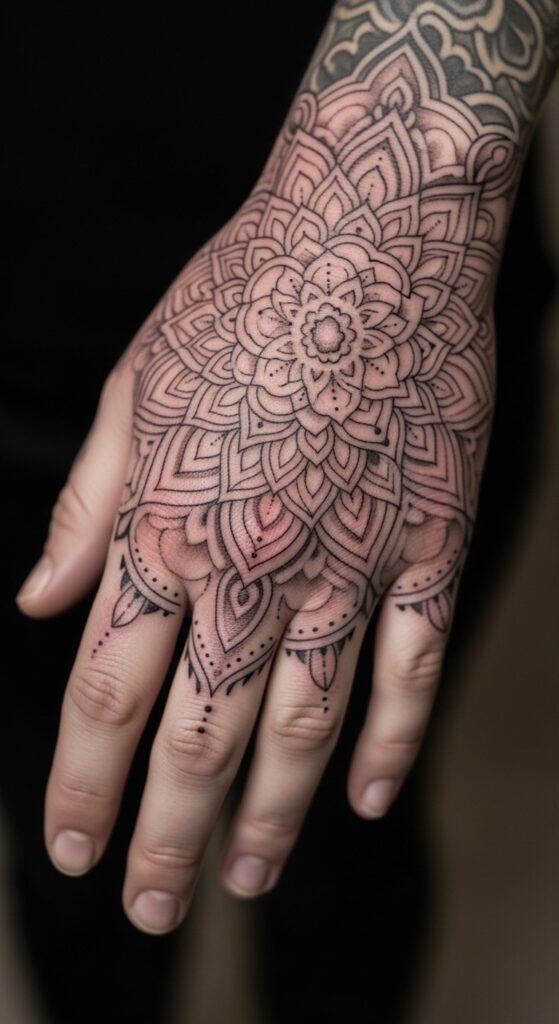 Mandala with Geometric Shading