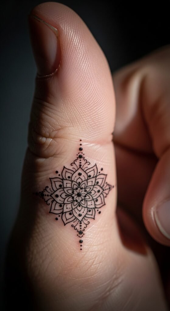 Small Mandala Accent on Thumb
