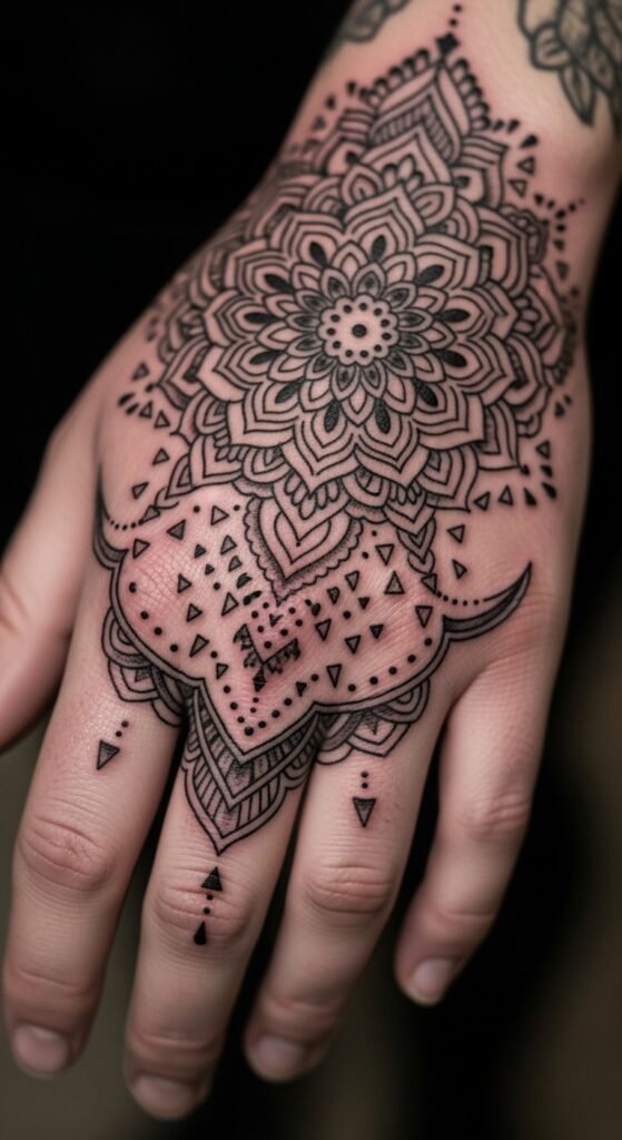 Mandala with Triangle Highlights