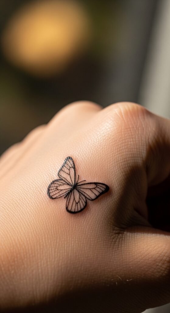 Minimalist Outline Butterfly