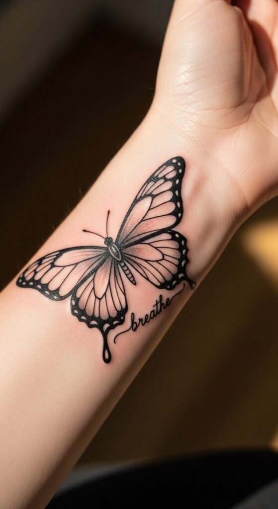 Butterfly with Script