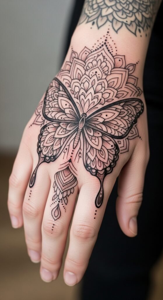 Butterfly and Geometric Mandala