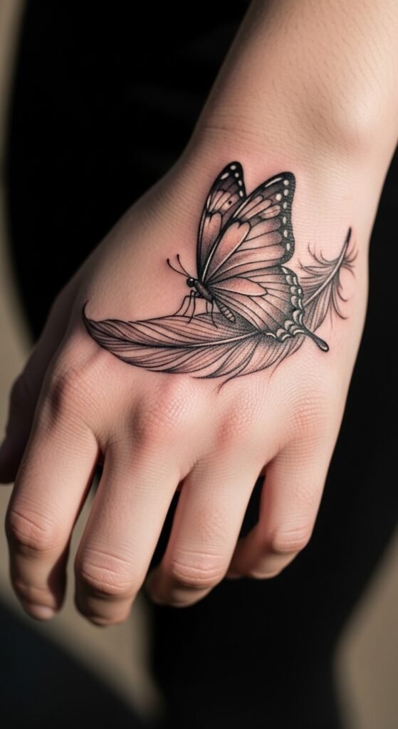 Butterfly and Feather